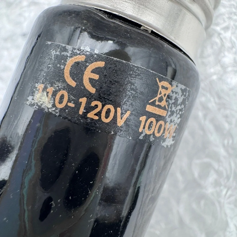 Set of 2 Bulbs Ceramic Heat Lamp 100W Reptile Emitter Black 110-120V Terrarium
